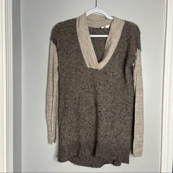 Anthropologie Moth Two Tone Alpaca Blend Sweater - Picture 2 of 7